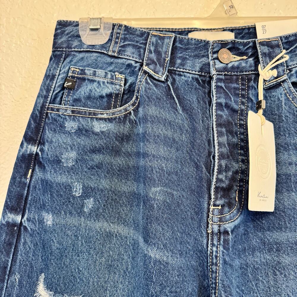 NWT KanCan Jules Ultra High Rise 90's Flare Distressed Jeans Size 27 Grunge - Picture 9 of 9
